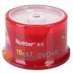 安泊（Number）DVD+R 16速 4.7G 纯白 桶装50片 刻录盘